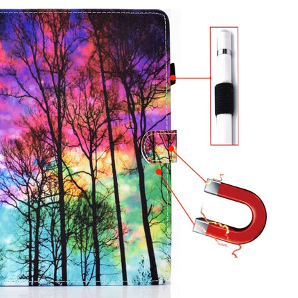 For iPad 10.2 2021 / 2020 / 2019 Painted Pattern TPU Horizontal Flip Leather Protective Case(Forest)-garmade.com