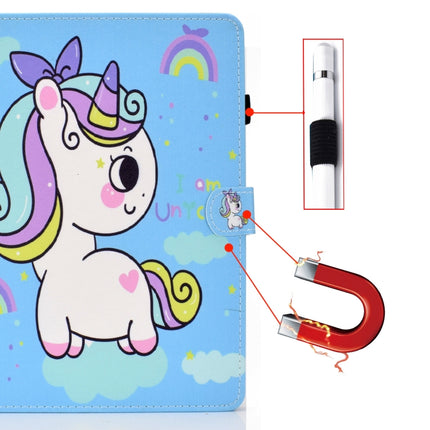 Painted Pattern TPU Horizontal Flip Leather Protective Case For iPad Air (2020)(Rainbow Unicorn)-garmade.com