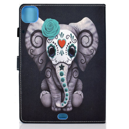 Painted Pattern TPU Horizontal Flip Leather Protective Case For iPad Air (2020)(Rose Elephant)-garmade.com