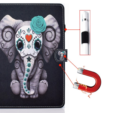 Painted Pattern TPU Horizontal Flip Leather Protective Case For iPad Air (2020)(Rose Elephant)-garmade.com