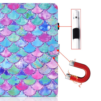 Painted Pattern TPU Horizontal Flip Leather Protective Case For iPad Air (2020)(Color Fish Scales)-garmade.com