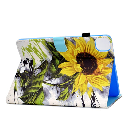 Painted Pattern TPU Horizontal Flip Leather Protective Case For iPad Air (2020)(Sun Flower)-garmade.com
