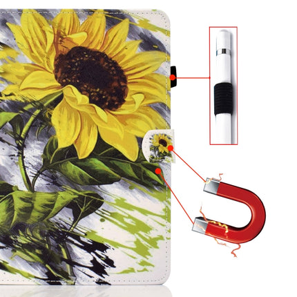 Painted Pattern TPU Horizontal Flip Leather Protective Case For iPad Air (2020)(Sun Flower)-garmade.com