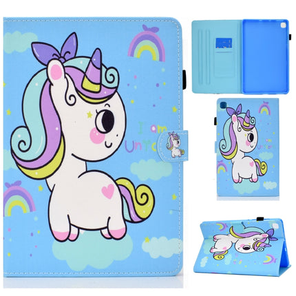 Painted Pattern TPU Horizontal Flip Leather Protective Case For Samsung Galaxy Tab S6 Lite(Rainbow Unicorn)-garmade.com