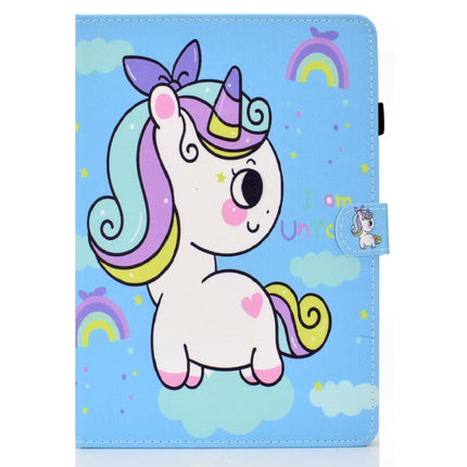 Painted Pattern TPU Horizontal Flip Leather Protective Case For Samsung Galaxy Tab S6 Lite(Rainbow Unicorn)-garmade.com