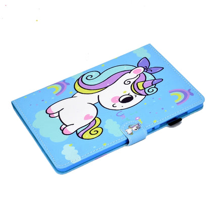 Painted Pattern TPU Horizontal Flip Leather Protective Case For Samsung Galaxy Tab S6 Lite(Rainbow Unicorn)-garmade.com