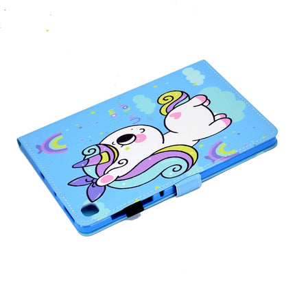 Painted Pattern TPU Horizontal Flip Leather Protective Case For Samsung Galaxy Tab S6 Lite(Rainbow Unicorn)-garmade.com