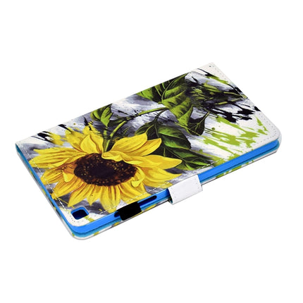 Painted Pattern TPU Horizontal Flip Leather Protective Case For Samsung Galaxy Tab A 8.0 (2019)(Sun Flower)-garmade.com