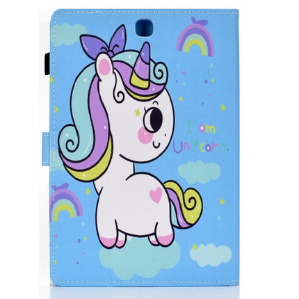 Painted Pattern TPU Horizontal Flip Leather Protective Case For Samsung Galaxy Tab A 9.7(Rainbow Unicorn)-garmade.com