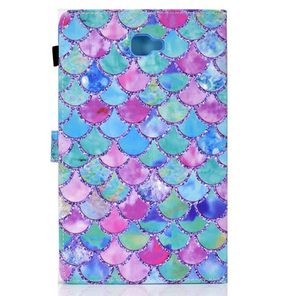 Painted Pattern TPU Horizontal Flip Leather Protective Case For Samsung Galaxy Tab A 10.1 (2016)(Color Fish Scales)-garmade.com