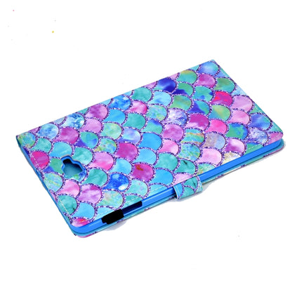 Painted Pattern TPU Horizontal Flip Leather Protective Case For Samsung Galaxy Tab A 10.1 (2016)(Color Fish Scales)-garmade.com