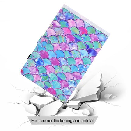 Painted Pattern TPU Horizontal Flip Leather Protective Case For Samsung Galaxy Tab A 10.1 (2016)(Color Fish Scales)-garmade.com