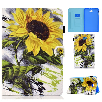 Painted Pattern TPU Horizontal Flip Leather Protective Case For Samsung Galaxy Tab A 10.1 (2016)(Sun Flower)-garmade.com