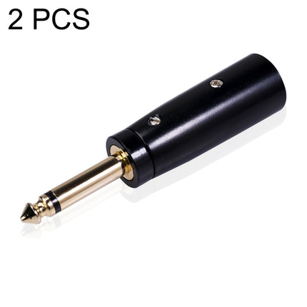2 PCS LZ1168G Gilded 6.35mm Mono Male to XRL Male Audio Adapter Microphone Stereo Speaker Connector-garmade.com