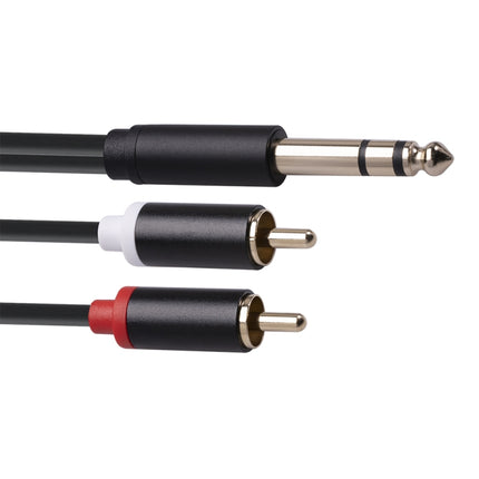 3685 6.35mm Male to Double RCA Male Stereo Audio Cable, Length:1.5m-garmade.com