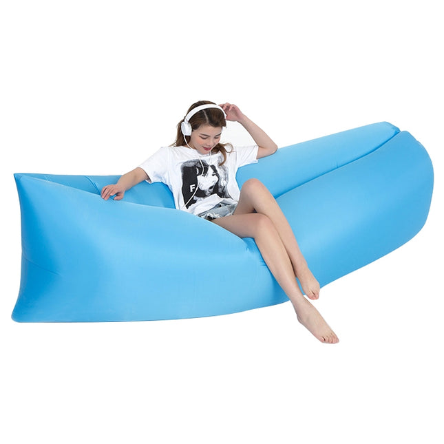 Outdoor Portable Lazy Water Inflatable Sofa Beach Grass Air Bed, Size: 200 x 70cm(Sky Blue)-garmade.com