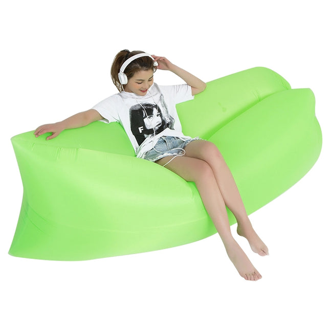 Outdoor Portable Lazy Water Inflatable Sofa Beach Grass Air Bed, Size: 200 x 70cm(Green)-garmade.com