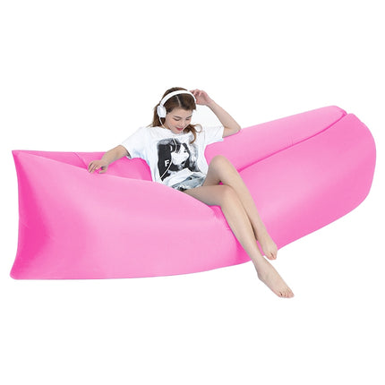 Outdoor Portable Lazy Water Inflatable Sofa Beach Grass Air Bed, Size: 200 x 70cm(Pink)-garmade.com