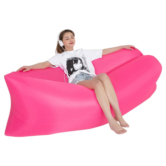 Outdoor Portable Lazy Water Inflatable Sofa Beach Grass Air Bed, Size: 200 x 70cm(Rose Red)-garmade.com