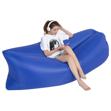 Outdoor Portable Lazy Water Inflatable Sofa Beach Grass Air Bed, Size: 200 x 70cm(Sapphire Blue)-garmade.com