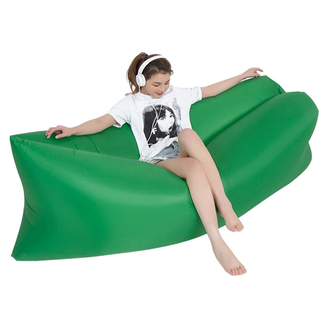 Outdoor Portable Lazy Water Inflatable Sofa Beach Grass Air Bed, Size: 200 x 70cm(Grass Green)-garmade.com