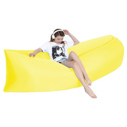 Outdoor Portable Lazy Water Inflatable Sofa Beach Grass Air Bed, Size: 200 x 70cm(Yellow)-garmade.com
