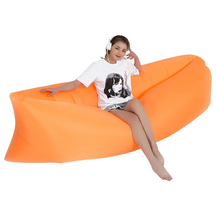 Outdoor Portable Lazy Water Inflatable Sofa Beach Grass Air Bed, Size: 200 x 70cm(Orange)-garmade.com