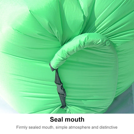 Color-blocking Pillow Style 210T Tear-proof Plaid Cloth Inflatable Sofa Outdoor Portable Air Sleeping Bag Beach Inflatable Floating Row, Size: 240 x 55cm(Green + Black)-garmade.com