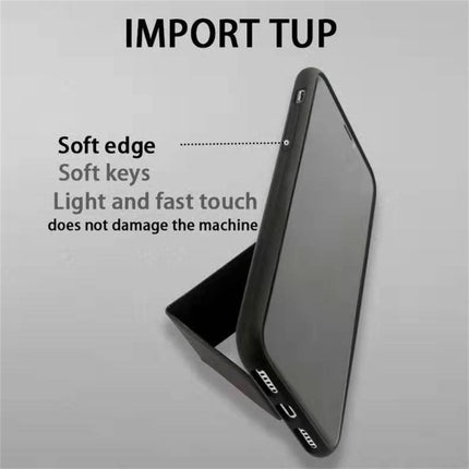For iPhone XS Shockproof PC + TPU Protective Case with Wristband & Holder(Black)-garmade.com