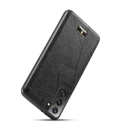 For Samsung Galaxy S21 5G Fierre Shann Leather Texture Phone Back Cover Case(Ox Tendon Black)-garmade.com