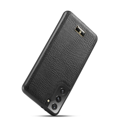 For Samsung Galaxy S21+ 5G Fierre Shann Leather Texture Phone Back Cover Case(Cowhide Black)-garmade.com