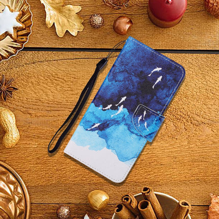 For iPhone 6 Painted Pattern Horizontal Flip Leathe Case(Watercolor Fish)-garmade.com