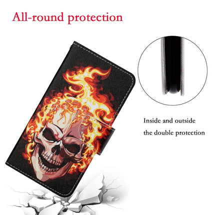 For iPhone 6 Painted Pattern Horizontal Flip Leathe Case(Flame Skull)-garmade.com