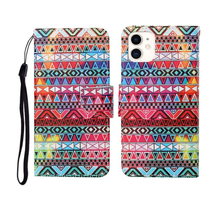 For iPhone 11 Painted Pattern Horizontal Flip Leathe Case(Tribal Ethnic Style)-garmade.com