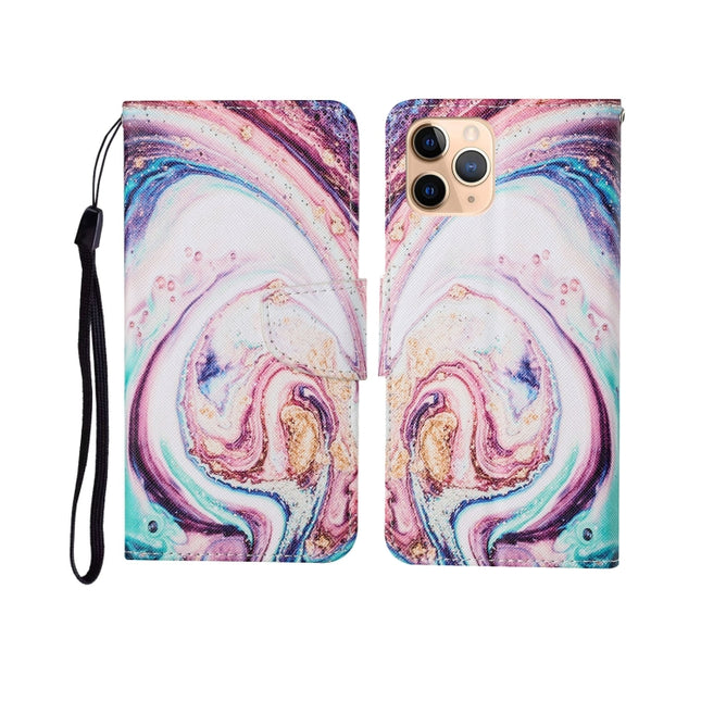 For iPhone 11 Pro Painted Pattern Horizontal Flip Leathe Case(Whirlpool Marble)-garmade.com