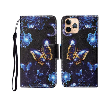 For iPhone 11 Pro Max Painted Pattern Horizontal Flip Leathe Case(Moon Butterfly)-garmade.com