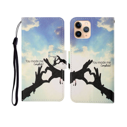 For iPhone 11 Pro Max Painted Pattern Horizontal Flip Leathe Case(Finger)-garmade.com