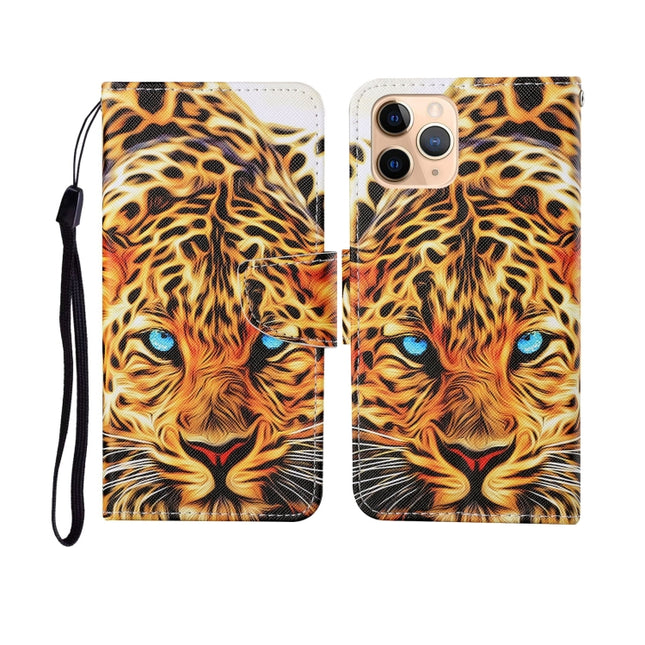For iPhone 11 Pro Max Painted Pattern Horizontal Flip Leathe Case(Leopard)-garmade.com
