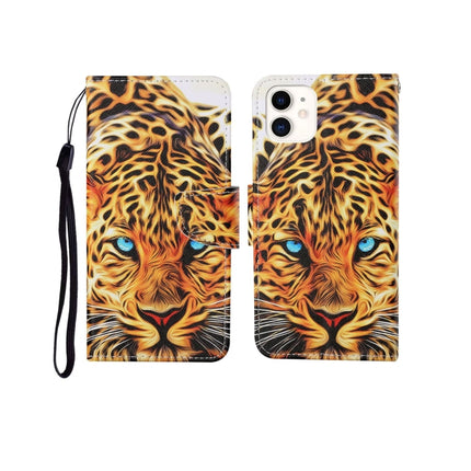 For iPhone 12 mini Painted Pattern Horizontal Flip Leathe Case(Leopard)-garmade.com
