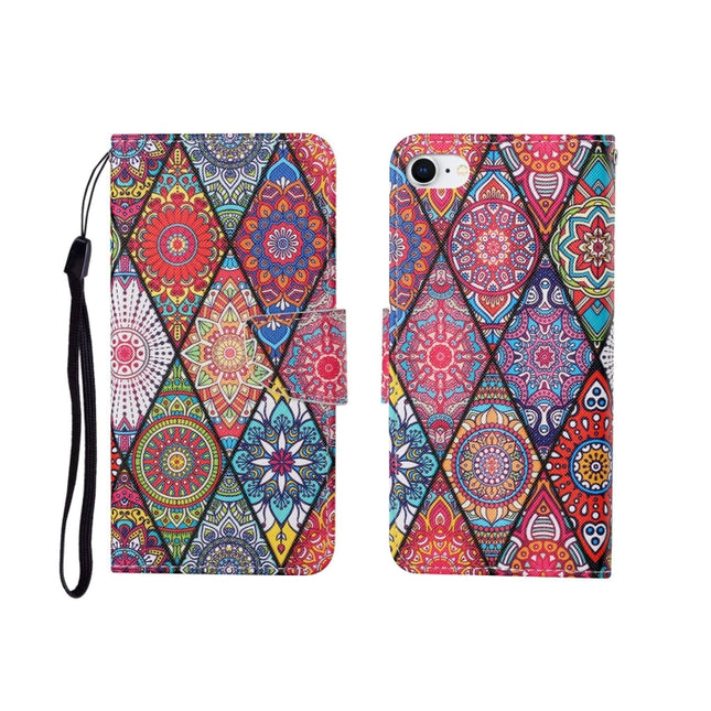 For iPhone SE (2020)/ 7 /8 Painted Pattern Horizontal Flip Leathe Case(Diamond)-garmade.com