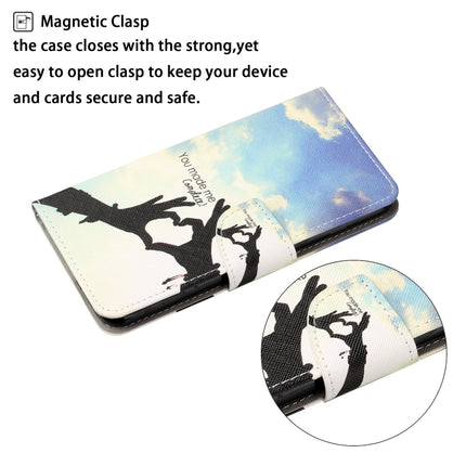 For iPhone SE (2020)/ 7 /8 Painted Pattern Horizontal Flip Leathe Case(Finger)-garmade.com