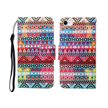 For iPhone SE (2020)/ 7 /8 Painted Pattern Horizontal Flip Leathe Case(Tribal Ethnic Style)-garmade.com