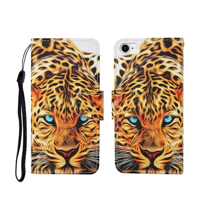 For iPhone SE (2020)/ 7 /8 Painted Pattern Horizontal Flip Leathe Case(Leopard)-garmade.com