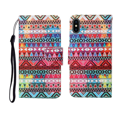For iPhone X Painted Pattern Horizontal Flip Leathe Case(Tribal Ethnic Style)-garmade.com