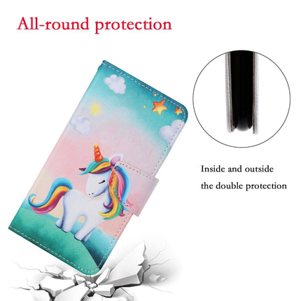 For iPhone XR Painted Pattern Horizontal Flip Leathe Case(Rainbow Unicorn)-garmade.com