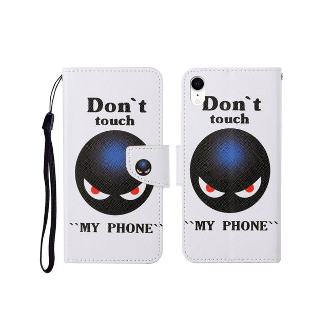 For iPhone XR Painted Pattern Horizontal Flip Leathe Case(Planet)-garmade.com