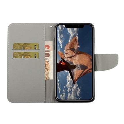 For iPhone XR Painted Pattern Horizontal Flip Leathe Case(Feather)-garmade.com