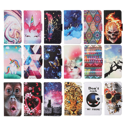 For iPhone XR Painted Pattern Horizontal Flip Leathe Case(Watercolor Fish)-garmade.com