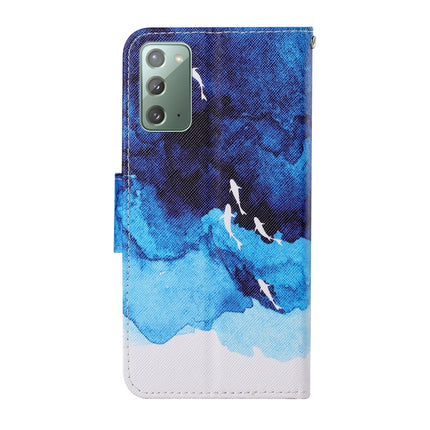 For Samsung Galaxy Note20 Colored Drawing Pattern Horizontal Flip Leather Case with Holder & Card Slots & Wallet & Lanyard(Watercolor Fish)-garmade.com