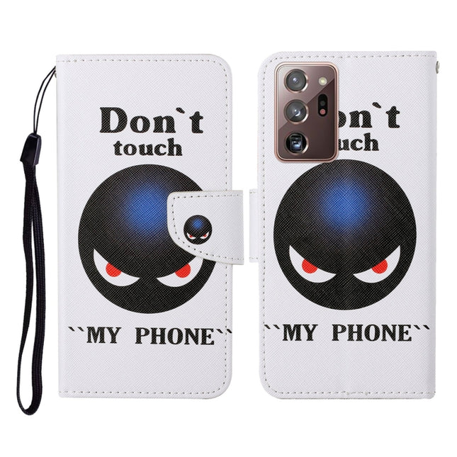 For Samsung Galaxy Note20 Ultra Colored Drawing Pattern Horizontal Flip Leather Case with Holder & Card Slots & Wallet & Lanyard(Black Planet)-garmade.com